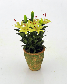 12th scale Miniature Potted Yellow Lilies (image for) 12th scale Miniature Potted Yellow Lilies